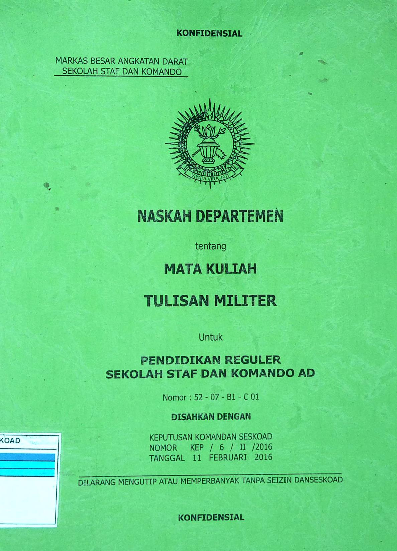 NASKAH DEPARTEMEN MATA KULIAH TULISAN MILITER